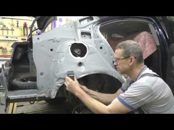 Шевроле Круз, боковой удар. Body repair after an accident.