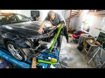 Subaru Outback. Финиш.  Audi A6. Рихтовка алюминиевого капота. Сборка морды.