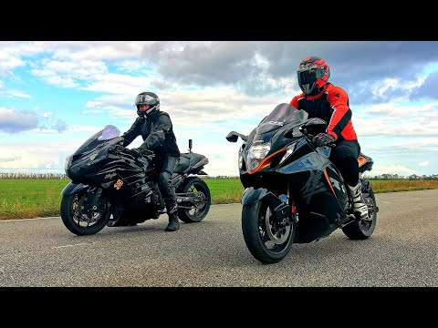 ЧУТЬ НЕ ПОДРАЛИСЬ НА ГОНКАХ! KAWASAKI ZX-14R vs SUZUKI HAYABUSA Gen 3 vs DUKATI PANIGALE V4s