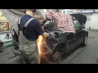Фольксваген Тигуан. Засада с крылом. Часть 1. Body repair after an accident.