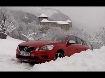 Volvo V60 без шипов на ледяном серпантине/Volvo V60 Without Studs on an Icy Mountain Road. Insane!