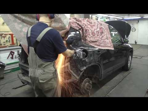 Фольксваген Тигуан. Засада с крылом. Часть 1. Body repair after an accident. Фольксваген Тигуан. Засада с крылом. Часть 1. Body repair after an accident.