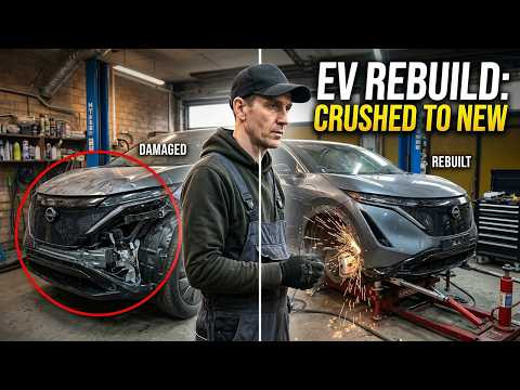 Rebuilding a 2025 Nissan Ariya from Damage. Восстановление Nissan Ariya 2025 года после аварии