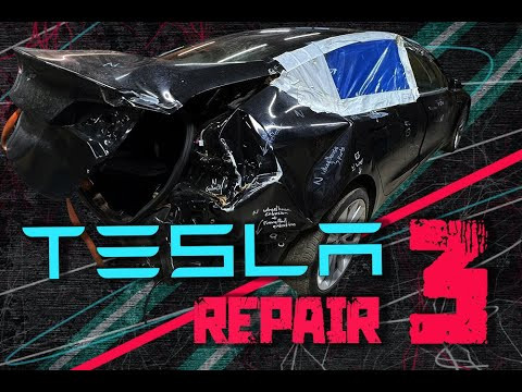 Repairing a Damaged Tesla Model 3 body. Ремонт поврежденного кузова Tesla Model 3. Repairing a Damaged Tesla Model 3 body. Ремонт поврежденного кузова Tesla Model 3.